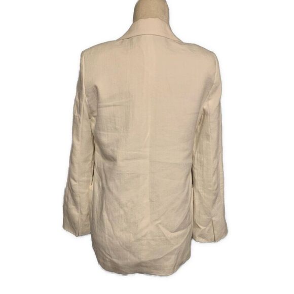 Zara Womens Solid White Long Sleeve Blazer Jacket Xs - Picture 2 of 6